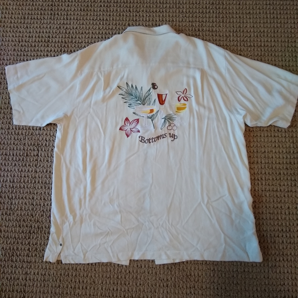 Luau Embroidered 100% Silk Shirt